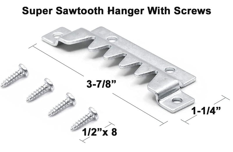 888 Corp Large Premium Quality Professional Sawtooth Hanger with Screws (2 Pack) - Image 1